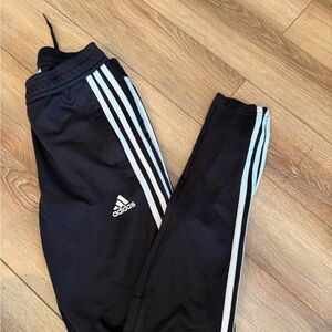 Adidas Black Joggers with White Stripes